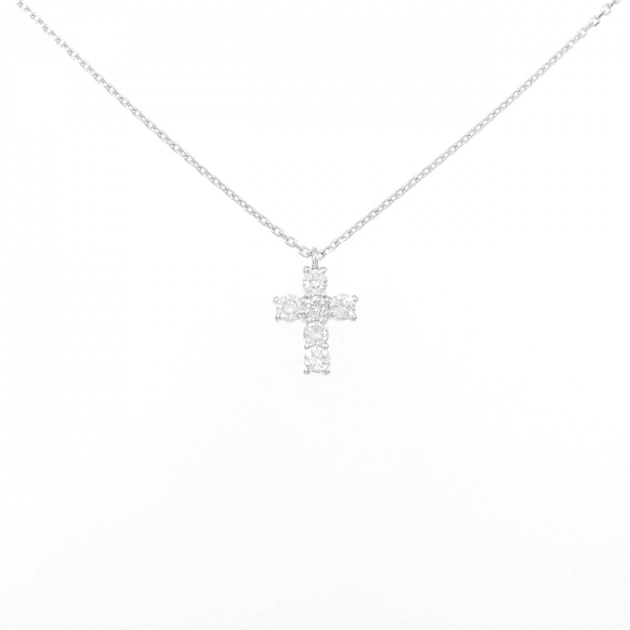 ヴァンドーム クロス ダイヤモンド ネックレス 0.30CT
