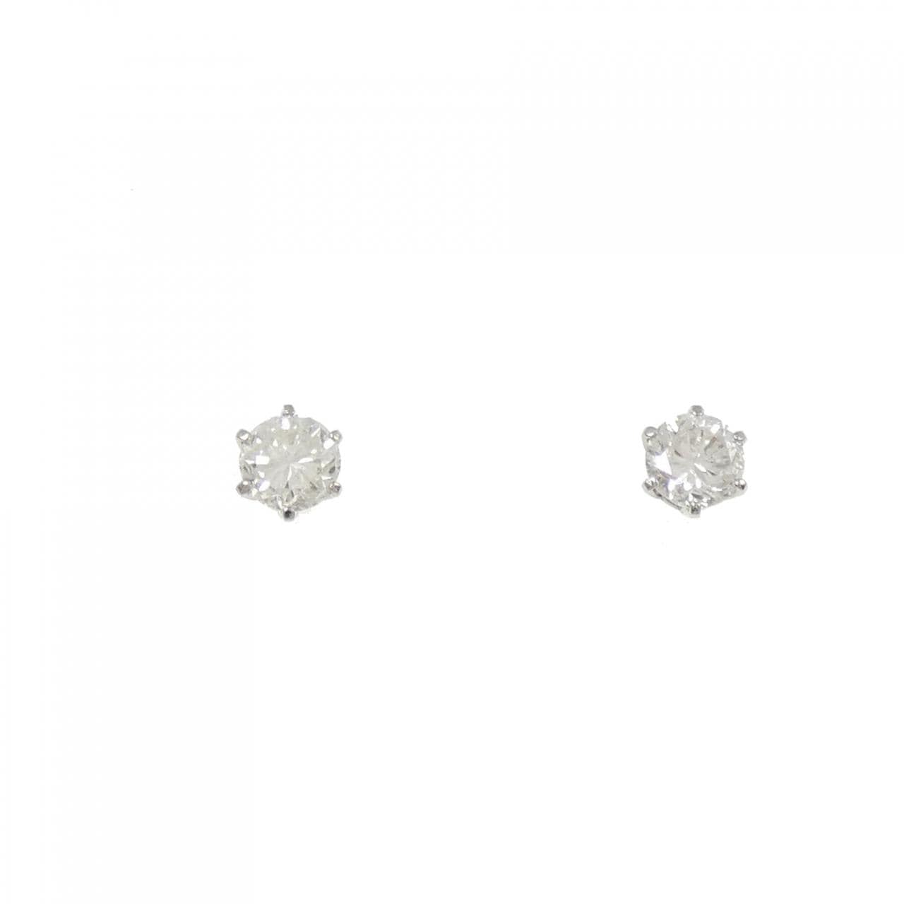 PT900 Solitaire Diamond Earrings 0.30CT