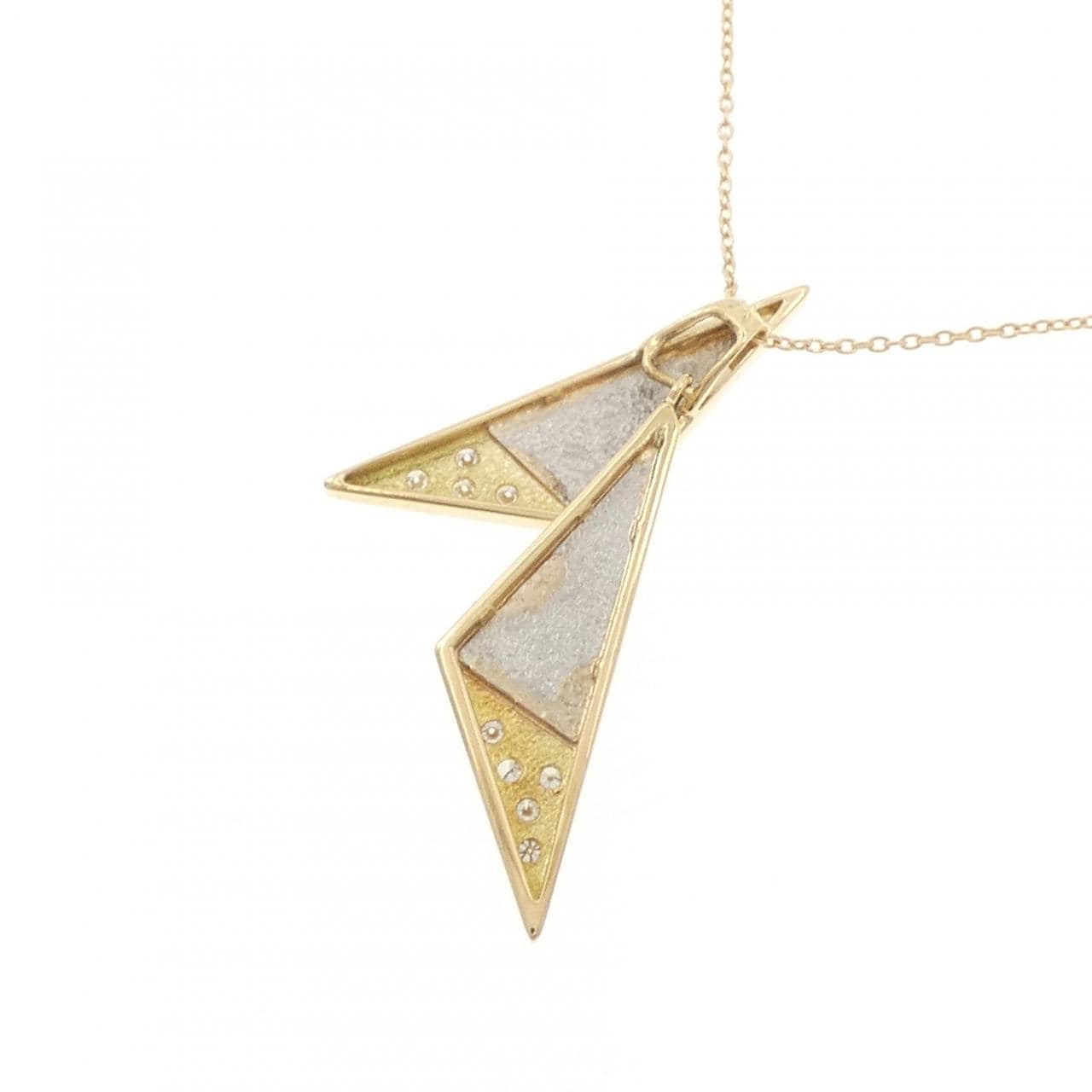 K18YG/PT ダイヤモンド ネックレス 0.14CT