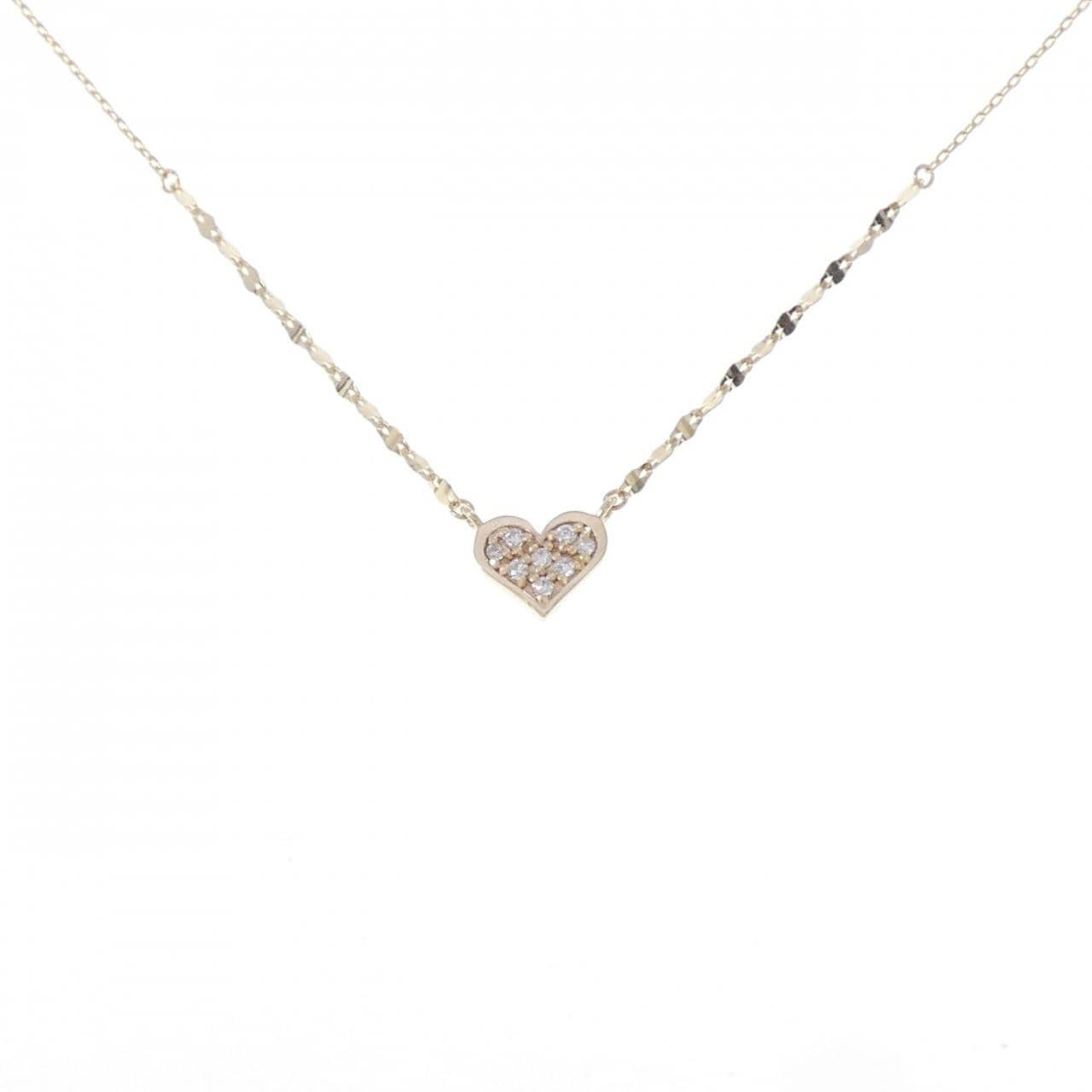 K10YG ハート ダイヤモンド ネックレス 0.04CT