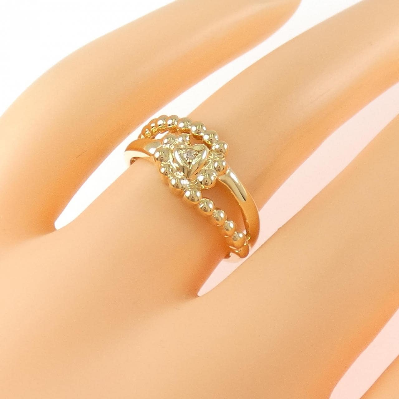 K18YG ハート ダイヤモンド リング 0.01CT