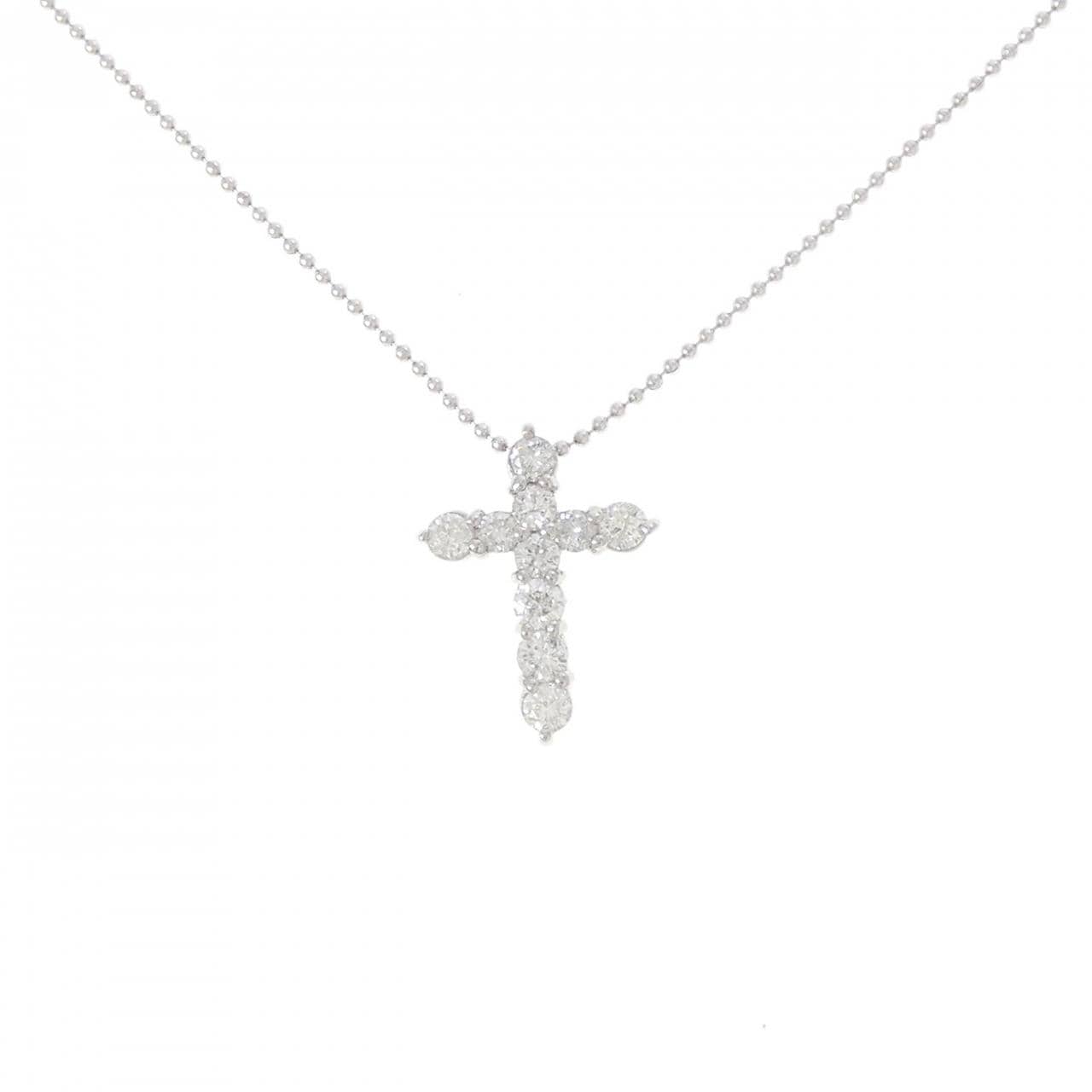 PT900/PT850 クロス ダイヤモンド ネックレス 0.70CT