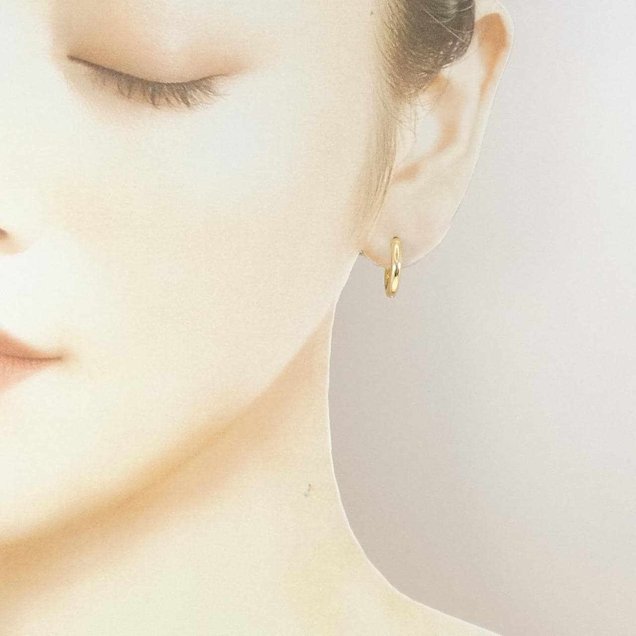 K18YG フープ ピアス