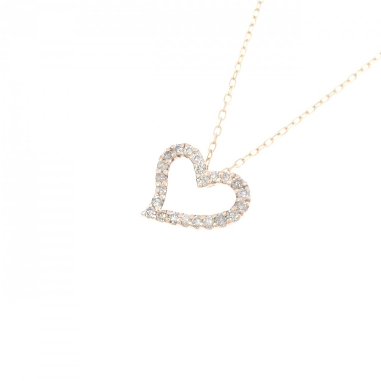 K10PG ハート ダイヤモンド ネックレス 0.20CT