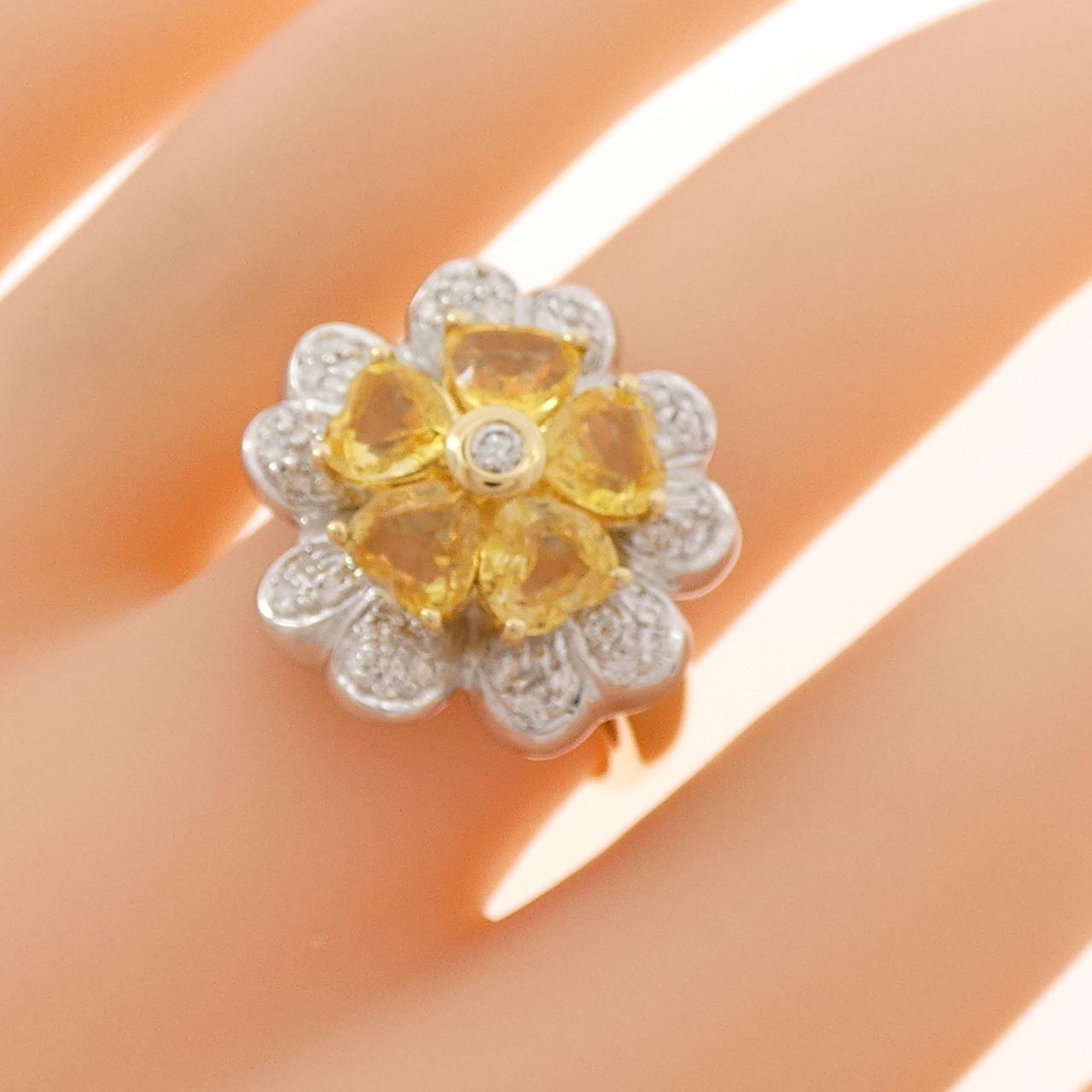 ポンテヴェキオ フラワー サファイヤ リング 2.88CT