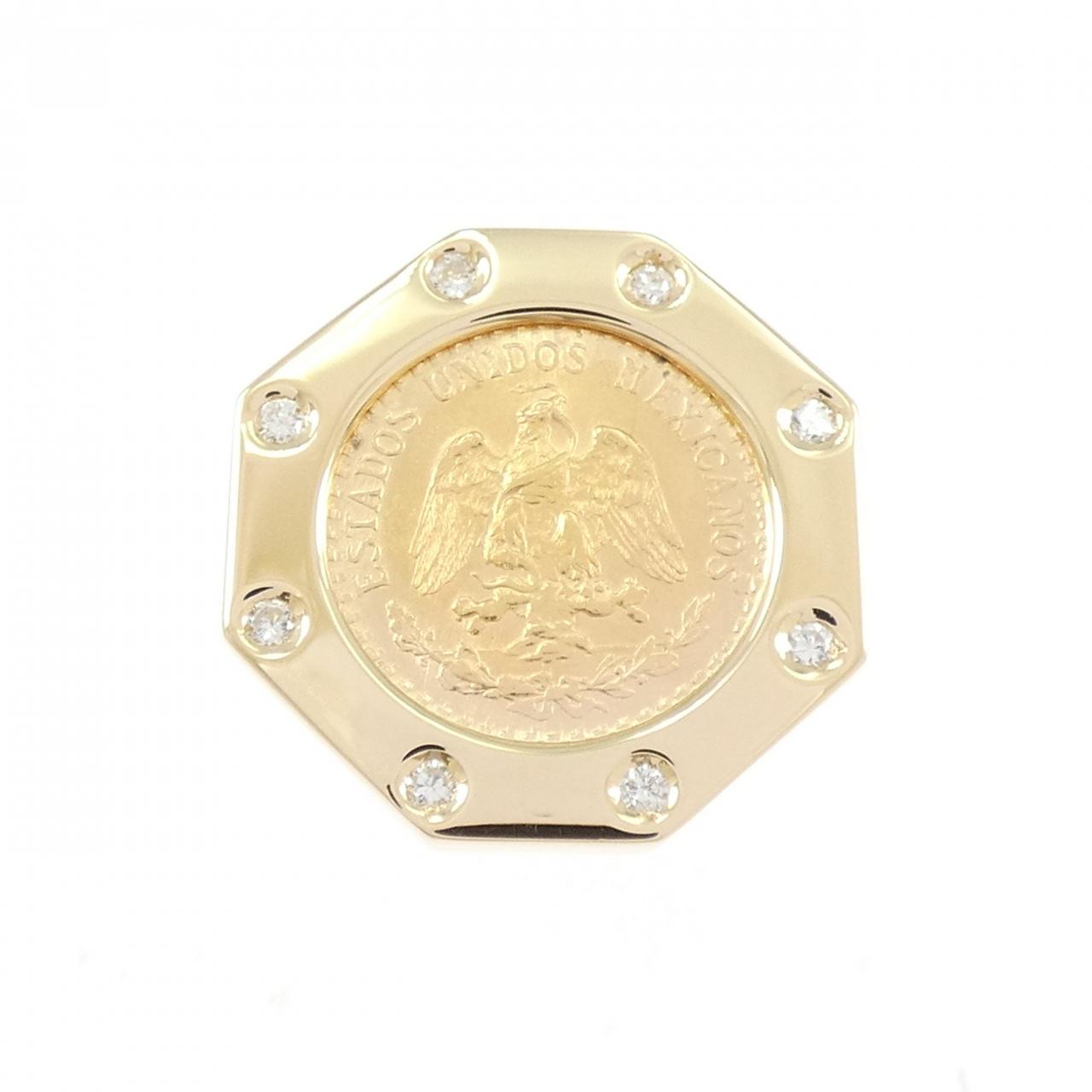 K18YG ダイヤモンド コイン リング 0.11CT