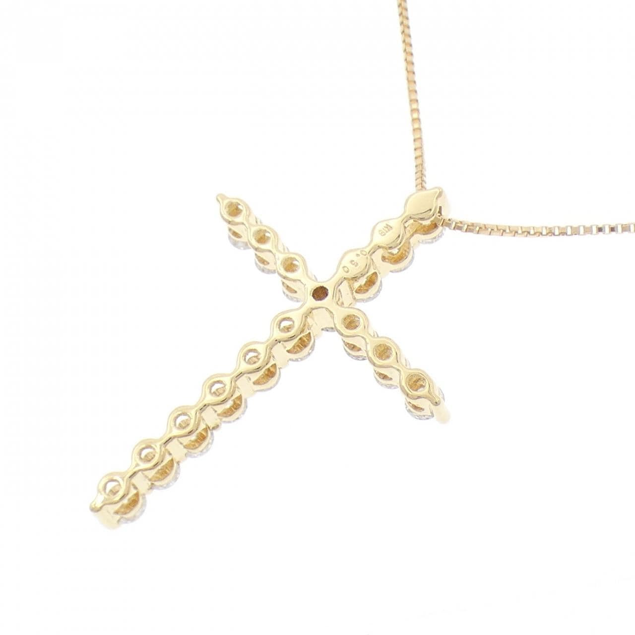 K18YG クロス ダイヤモンド ネックレス 0.50CT