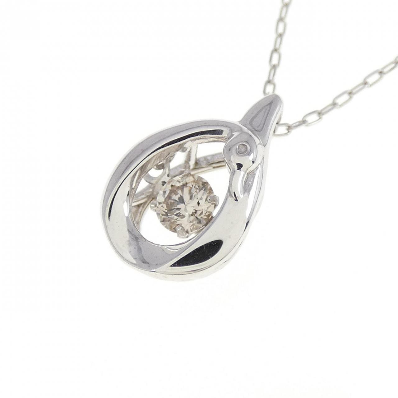 K18WG ダイヤモンド ネックレス 0.10CT