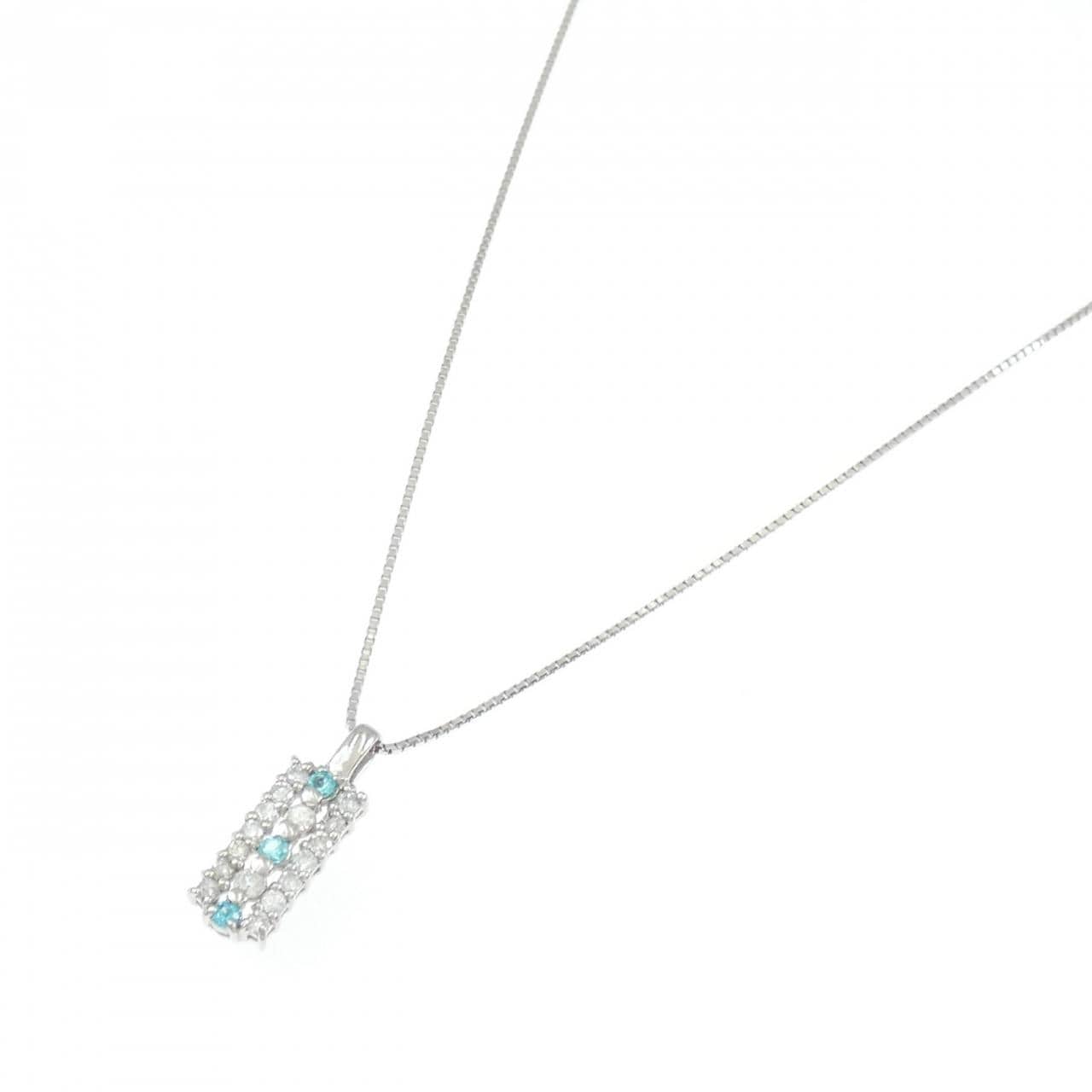 K14WG/K18WG パライバトルマリン ネックレス 0.06CT