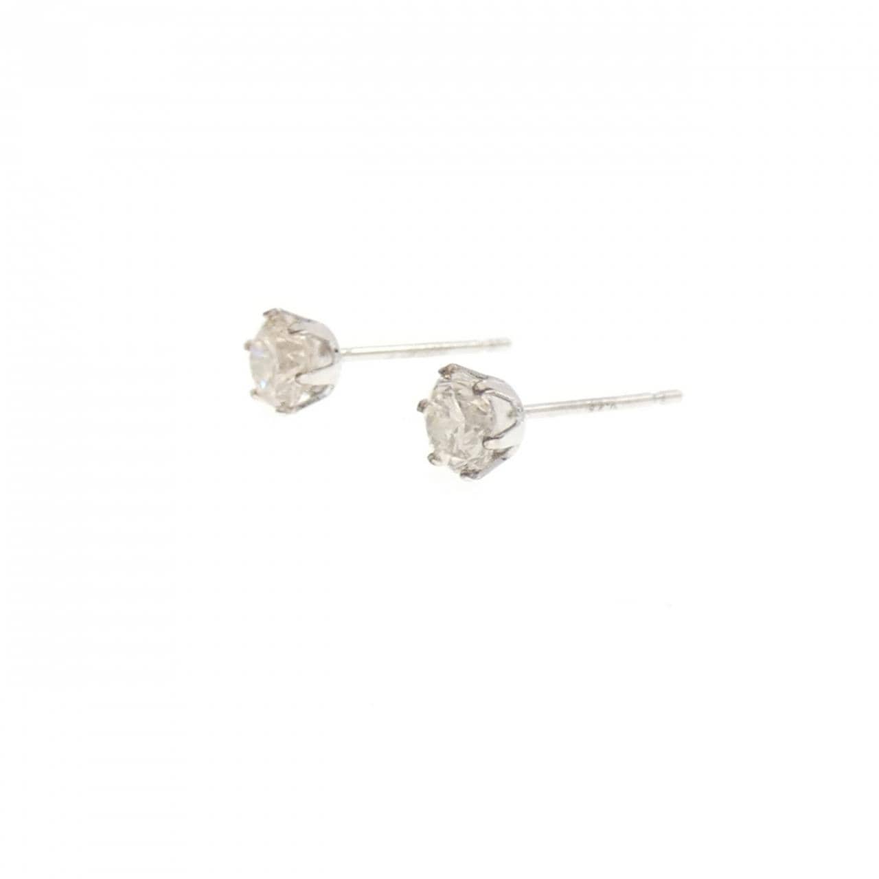 PT900 ソリティア ダイヤモンド ピアス 0.50CT