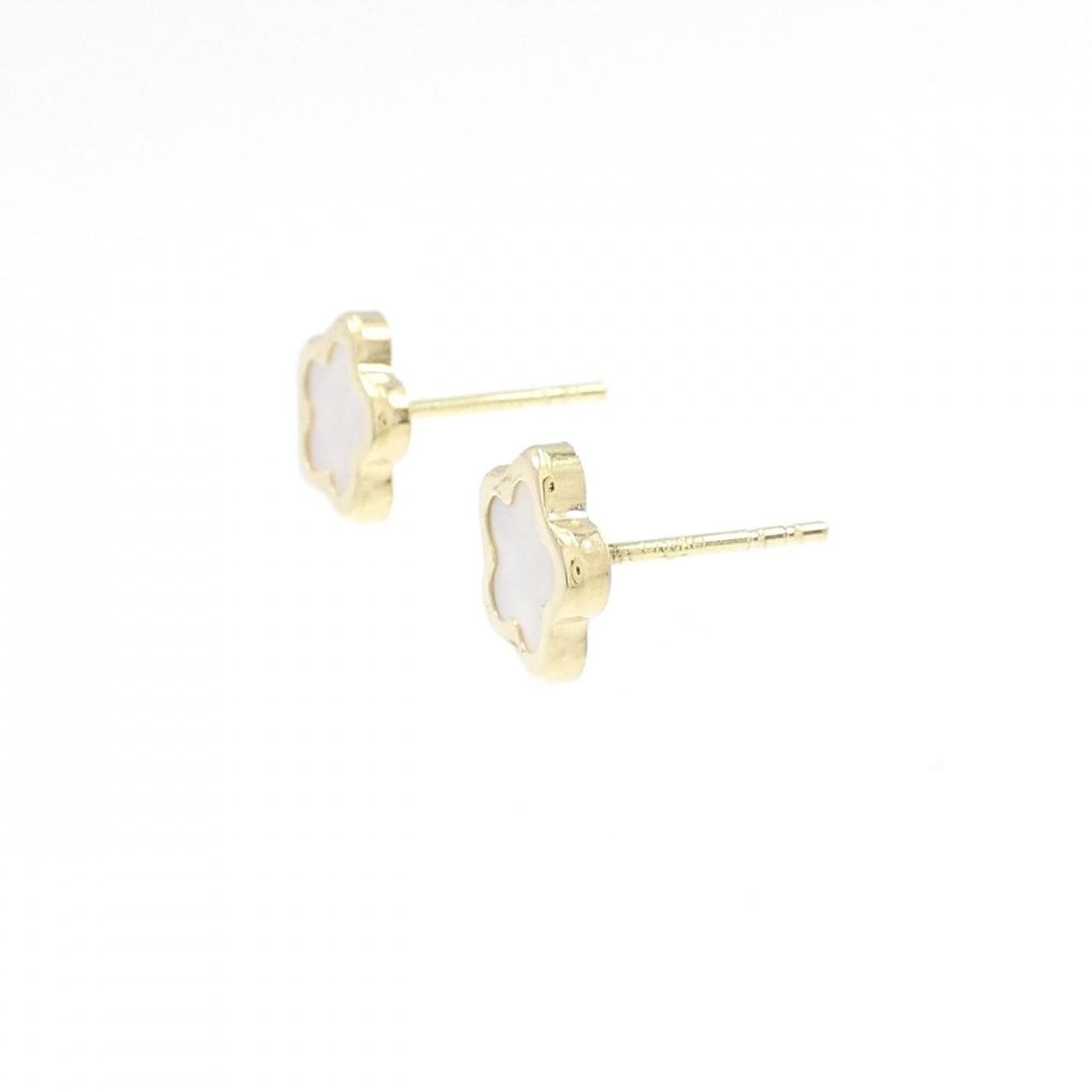 【新品】750YG フラワー マザーオブパール ピアス
