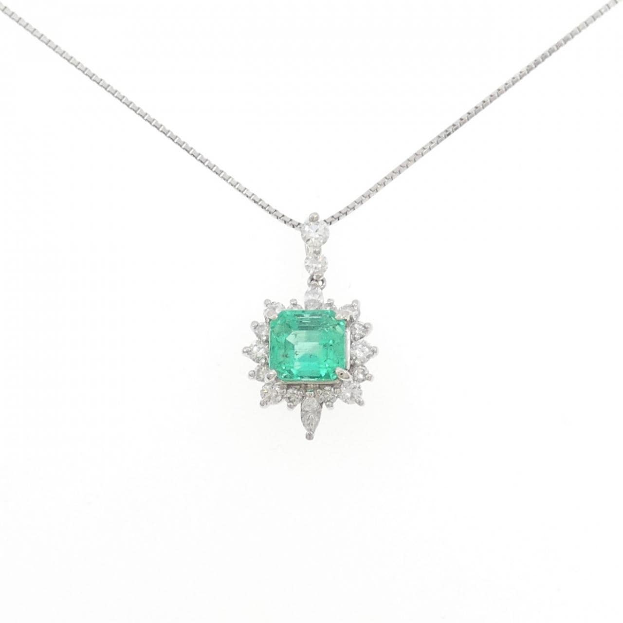 PT900/PT850 エメラルド ネックレス 1.68CT