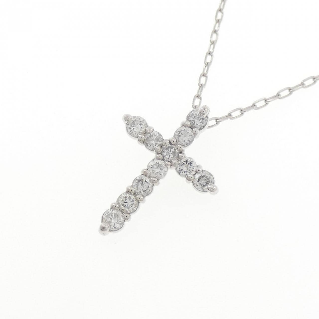 PT900/PT850 クロス ダイヤモンド ネックレス 0.32CT