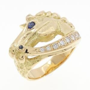 K18YG ホース サファイヤ リング