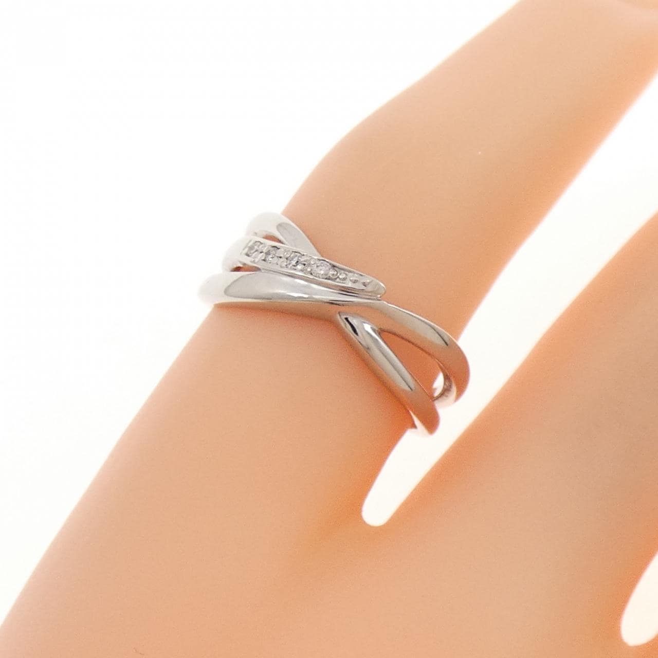 純PT ダイヤモンド ピンキーリング 0.02CT