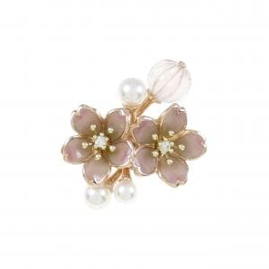 MIKIMOTO Flower Color Stone Brooch