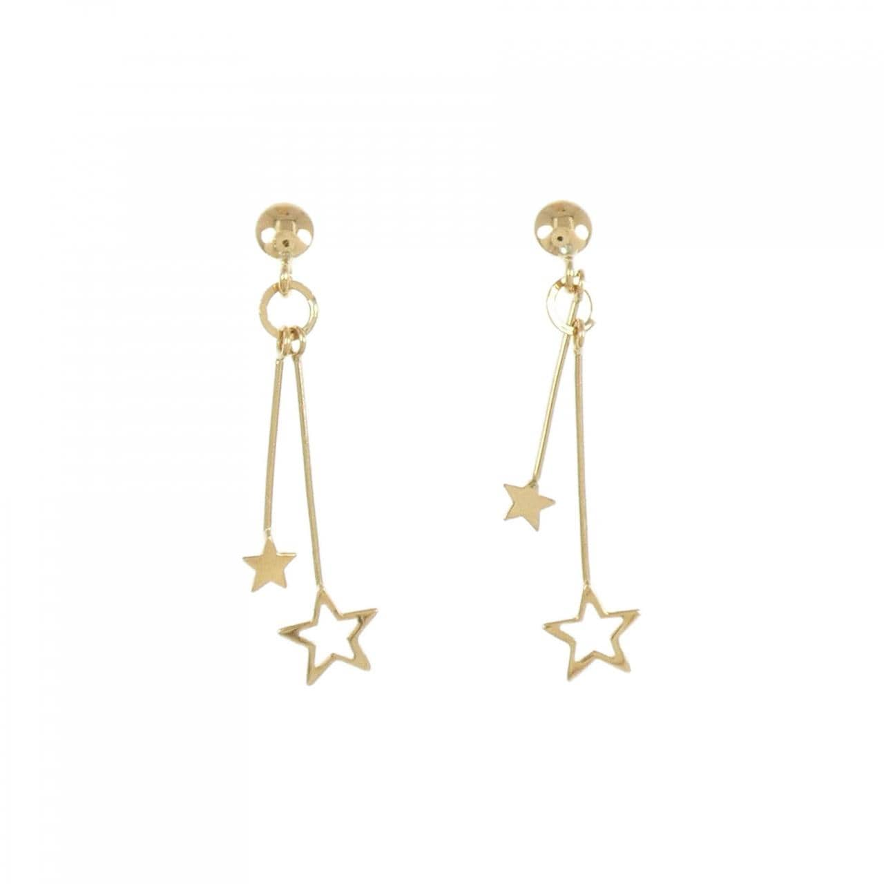 K18YG star earrings