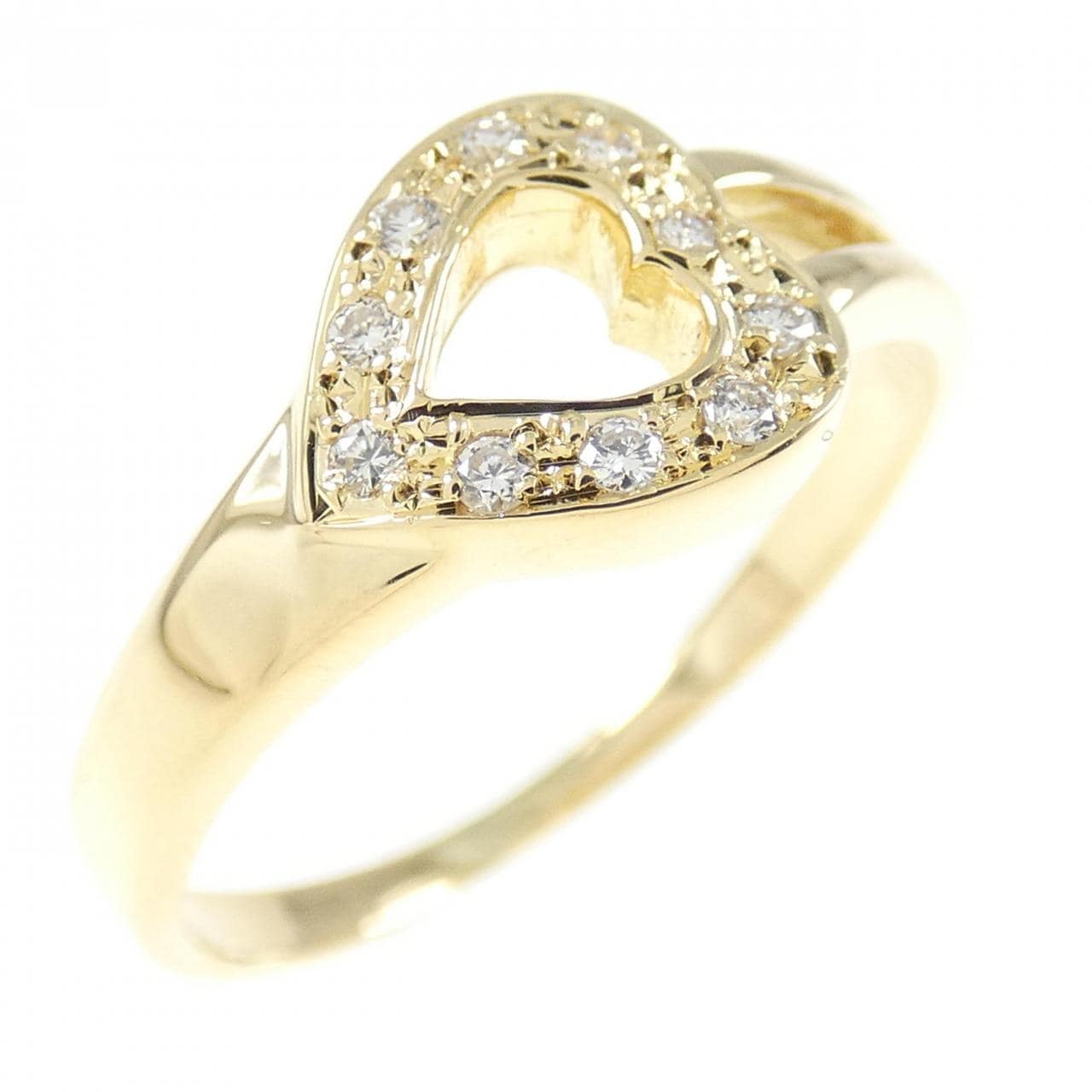 K18YG ハート ダイヤモンド リング 0.07CT