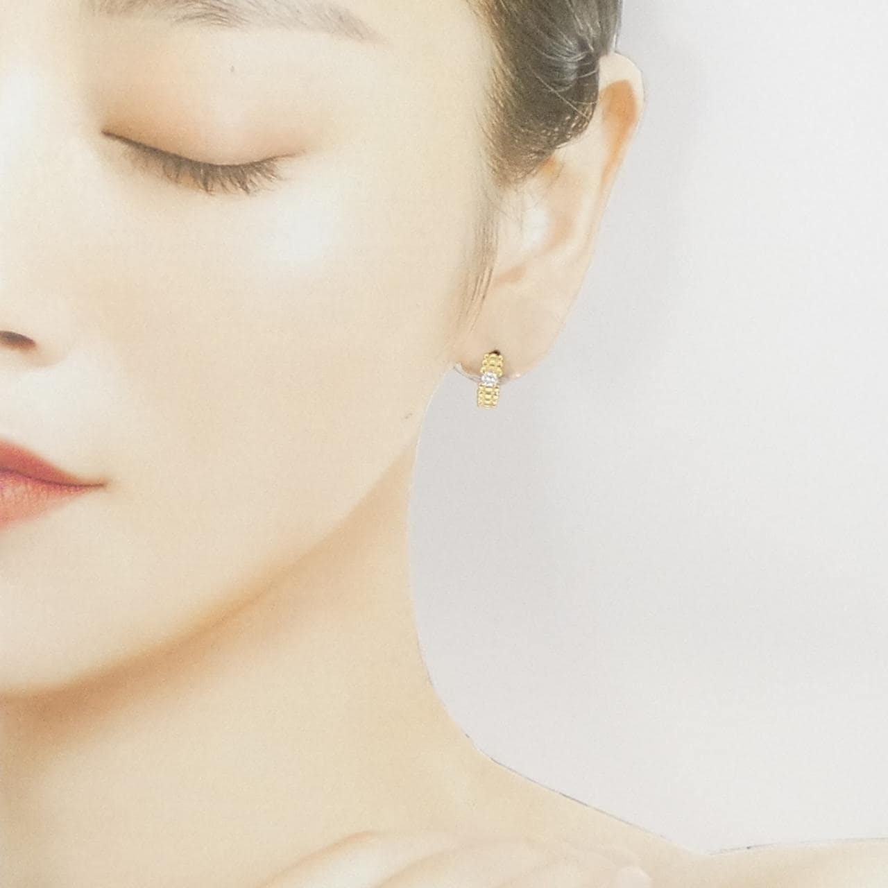 K18YG ダイヤモンド ピアス 0.10CT 片耳