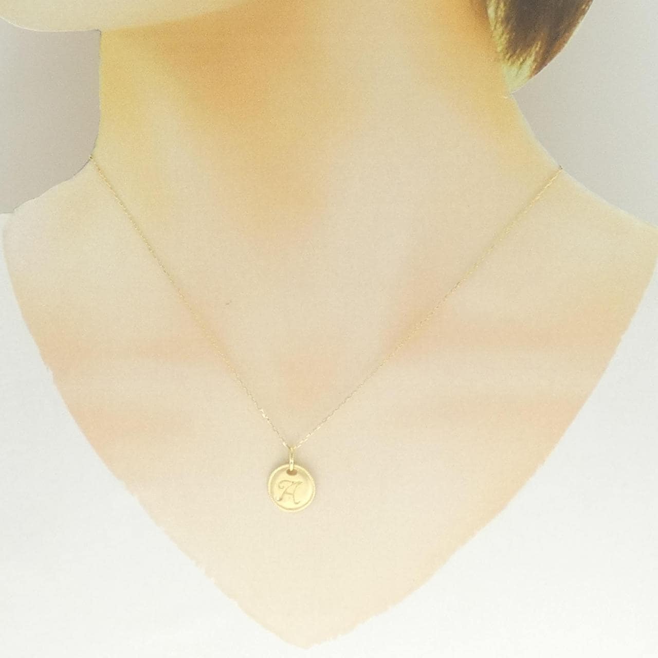 K18YG イニシャルA ダイヤモンド ネックレス 0.006CT