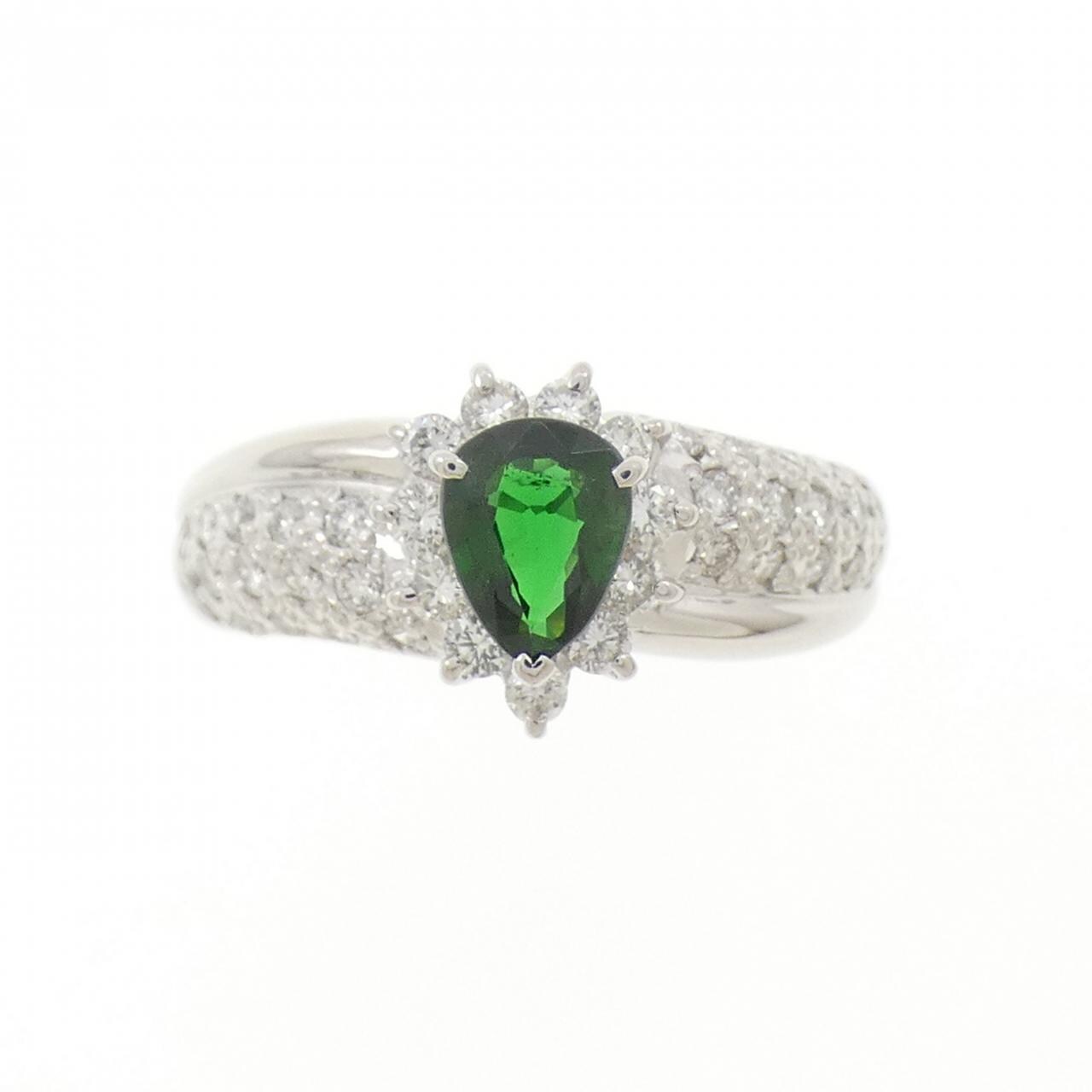 PT900 Green Garnet Ring 0.53CT