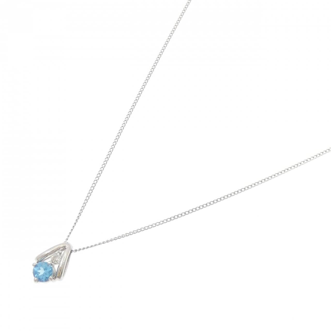 PT900/PT850 ブルートパーズ ネックレス 0.31CT