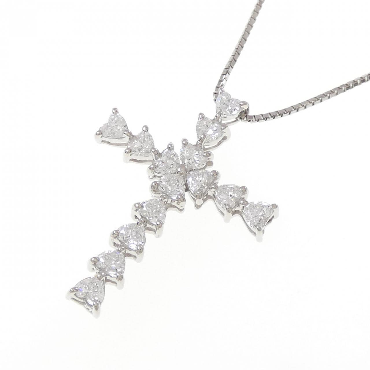 【新品】PT900/PT850 ダイヤモンド ネックレス 1.501CT E VVS2-SI1 ハートシェイプ