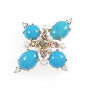 750PG カラーストーン ブローチ