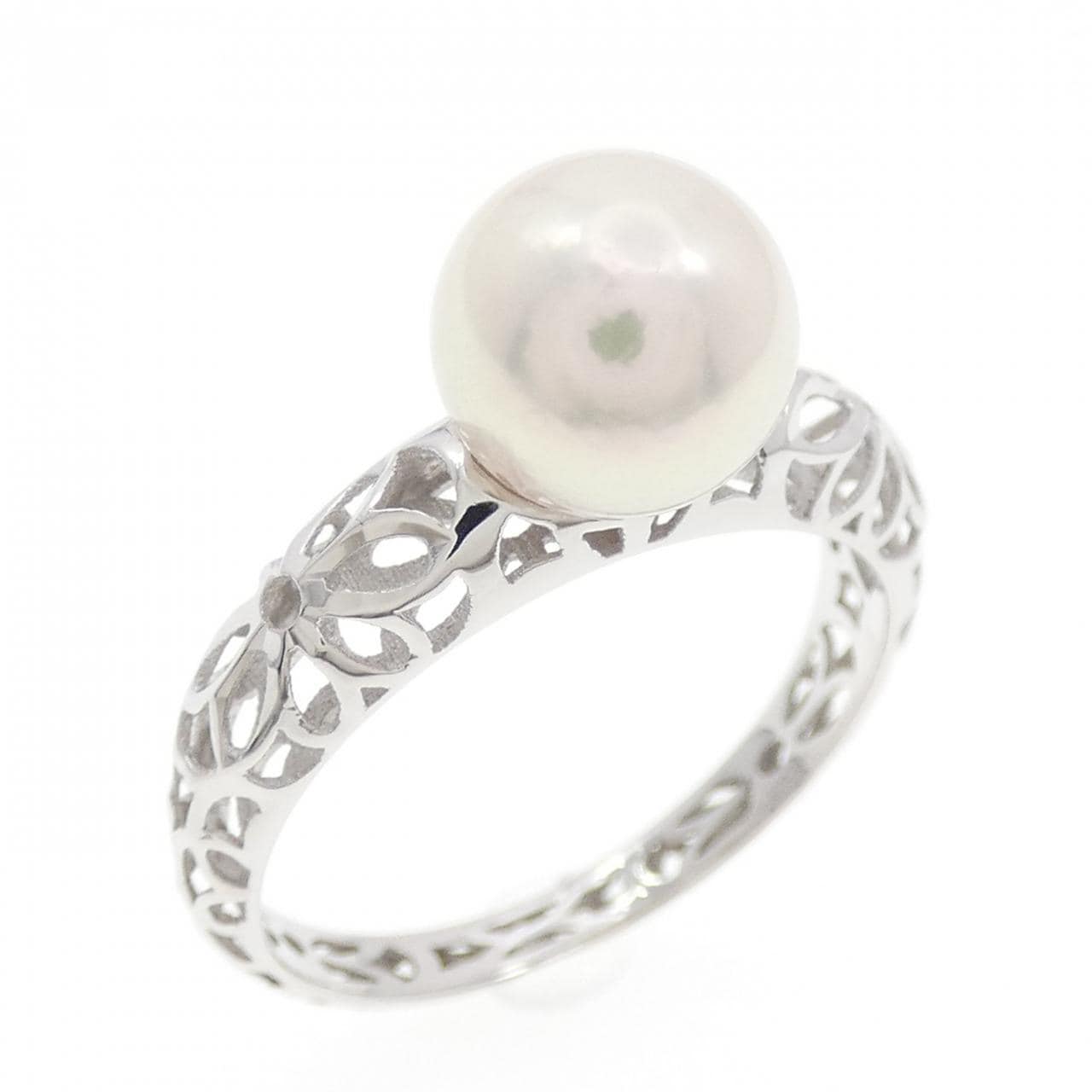 K18WG アコヤパール リング 8mm