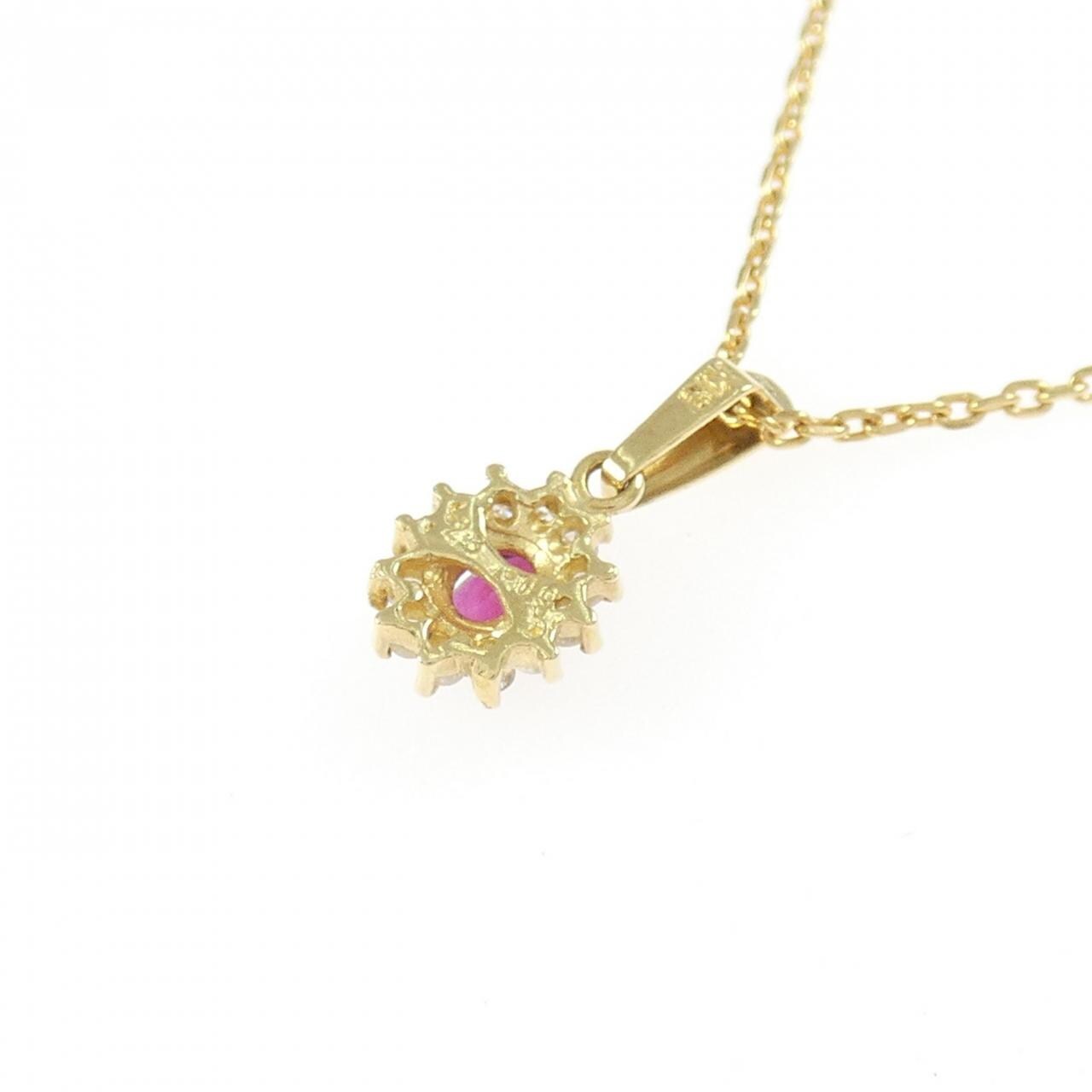 K18YG ルビー ネックレス 0.23CT