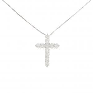 K18WG クロス ダイヤモンド ネックレス 1.00CT