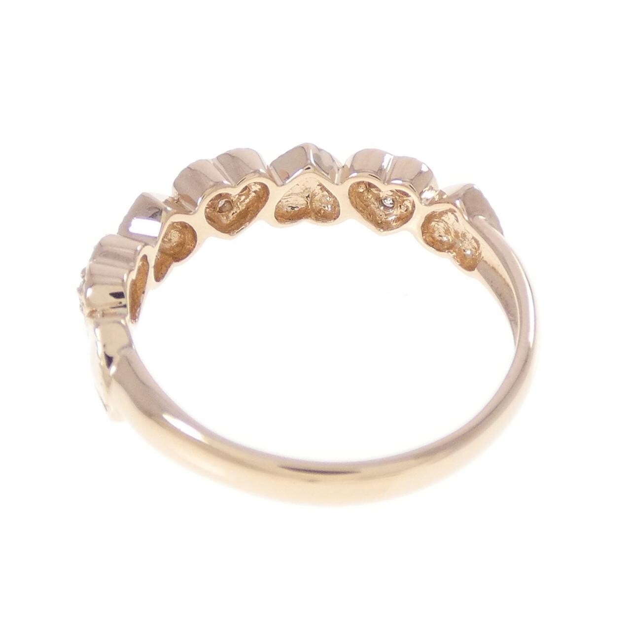 K18PG ハート ダイヤモンド リング 0.10CT