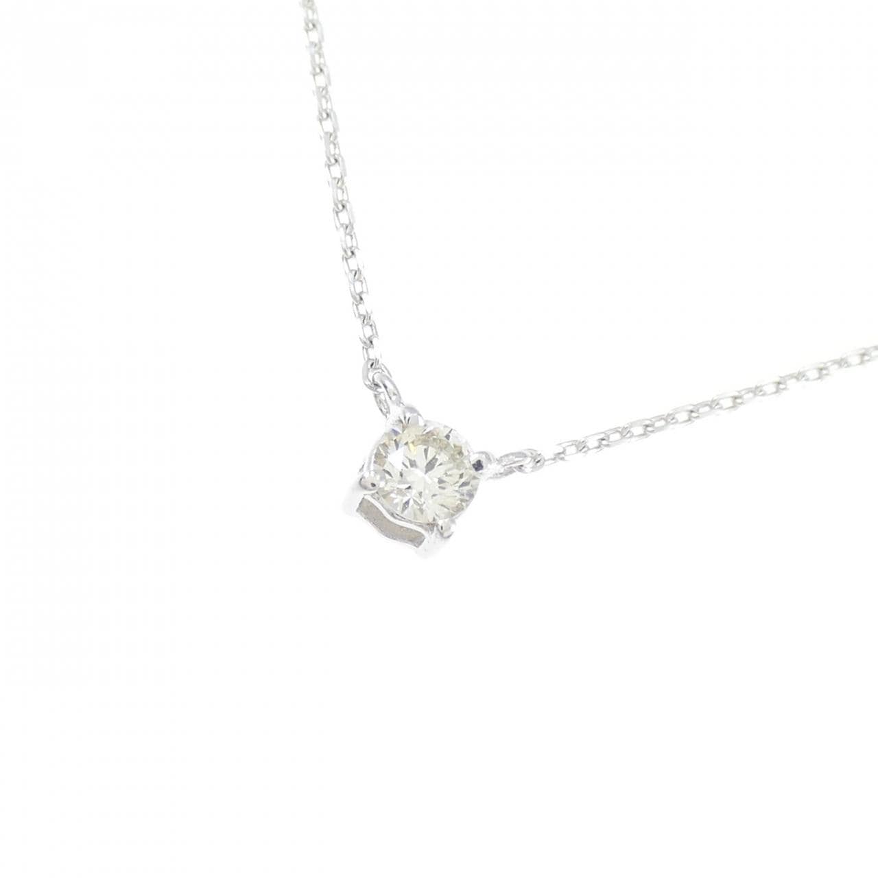 K10WG ソリティア ダイヤモンド ネックレス 0.10CT