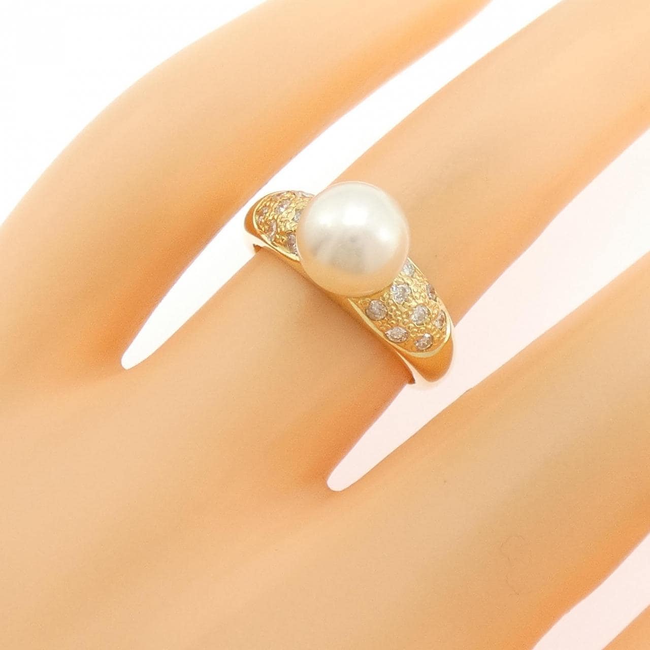 K18YG アコヤパール リング 7.8mm