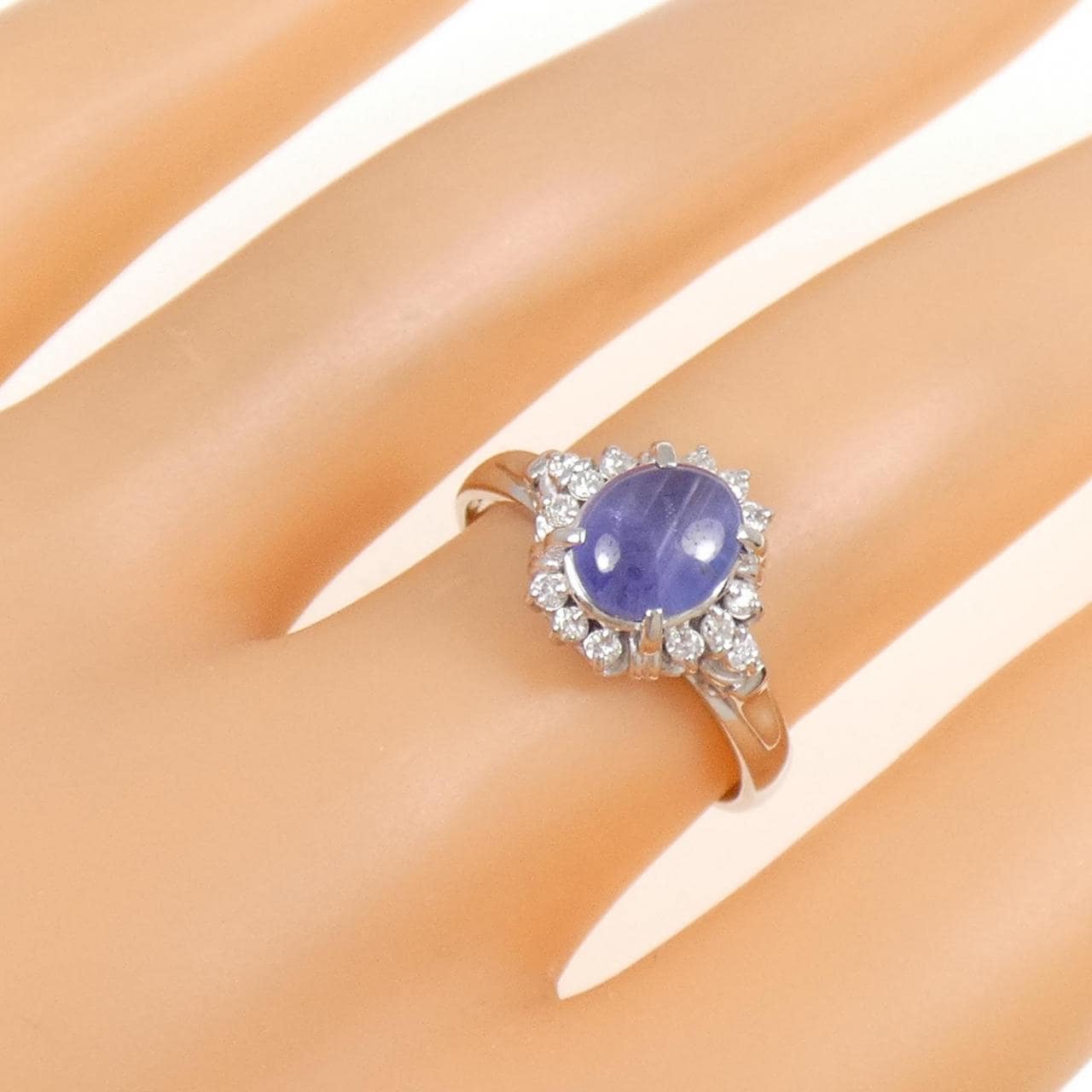 PT900星形蓝宝石戒指2.18CT