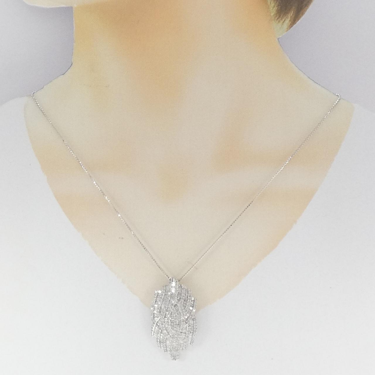 K18WG ダイヤモンド ネックレス 4.00CT