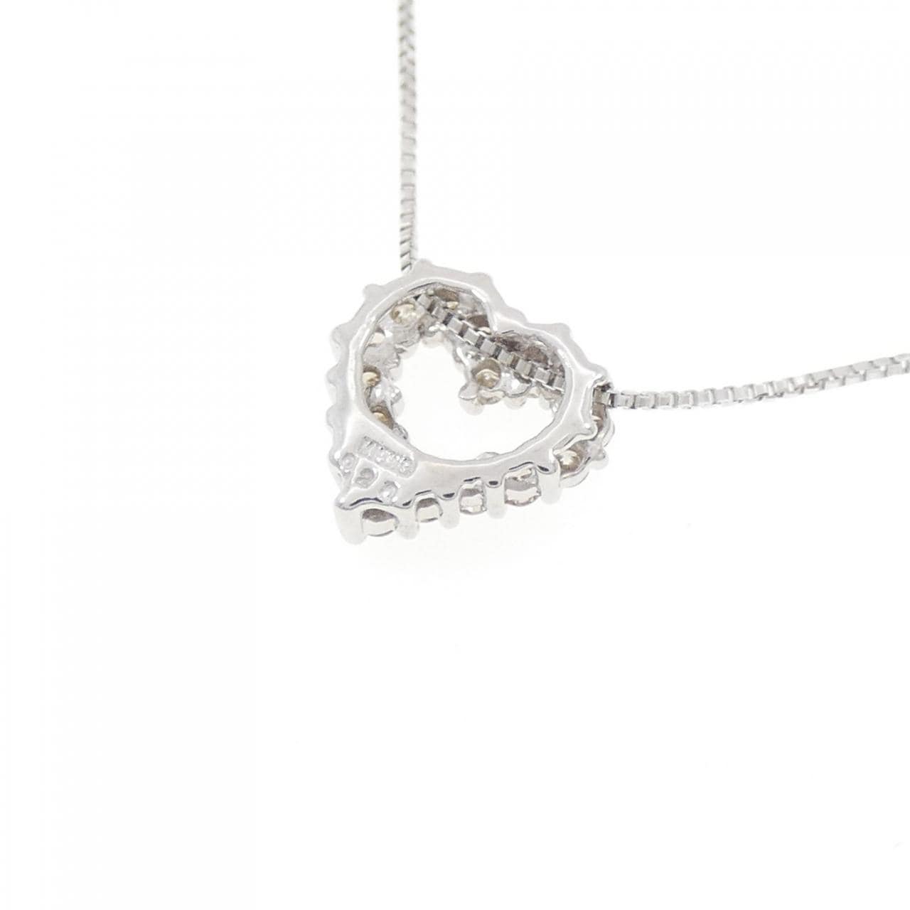 K18WG ハート ダイヤモンド ネックレス 0.20CT