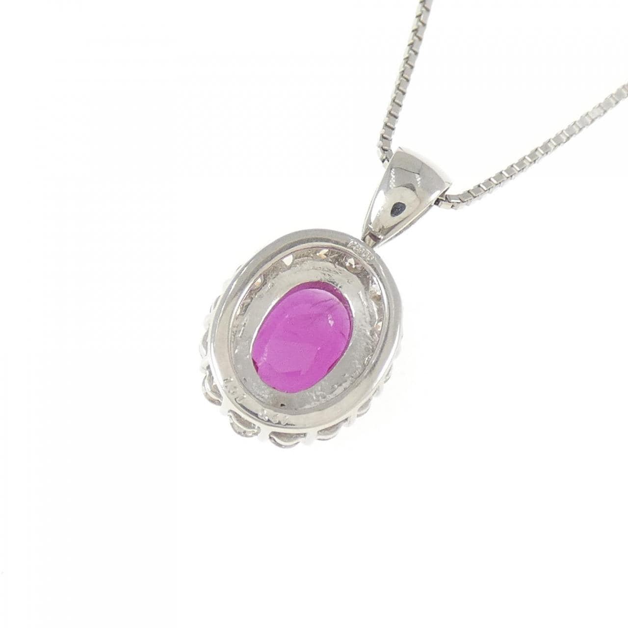 【リメイク】PT900/PT850 ルビー ネックレス 1.01CT タイ産