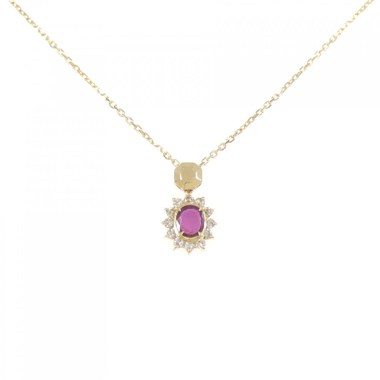 K18YG红宝石项链0.25CT