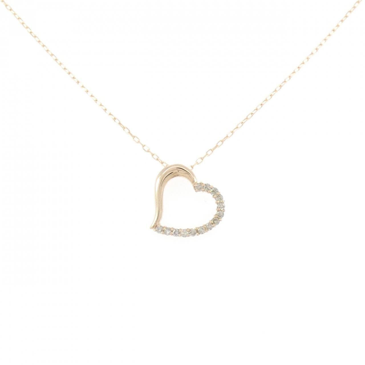 K18PG ハート ダイヤモンド ネックレス 0.20CT