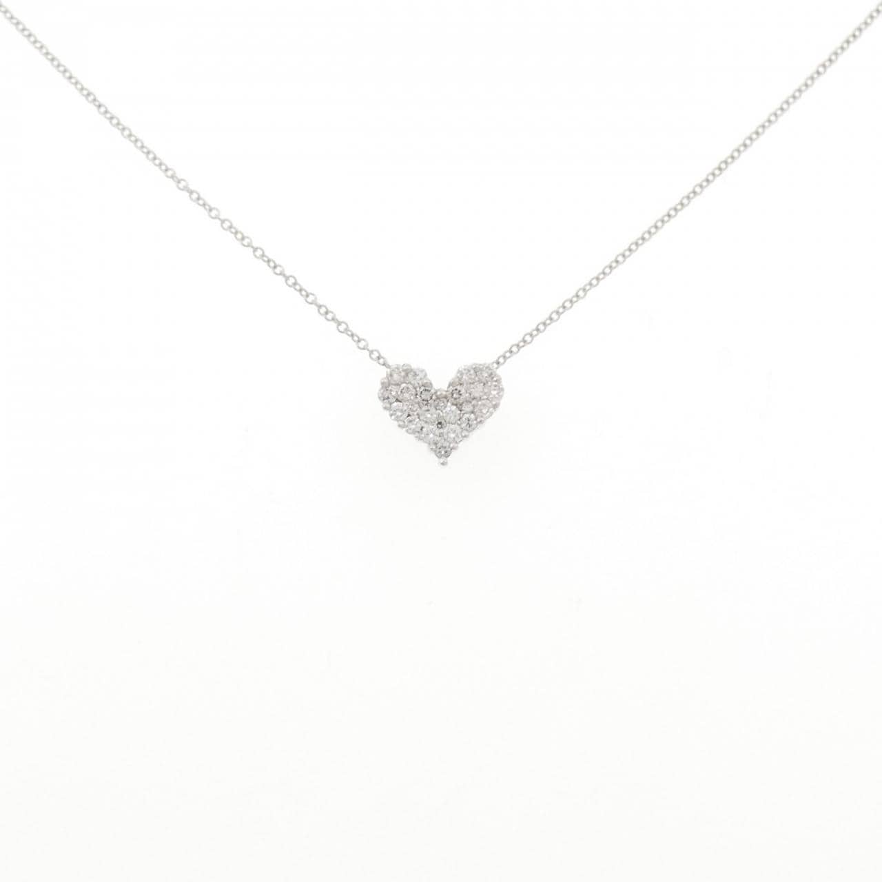 K18WG ハート ダイヤモンド ネックレス 0.25CT