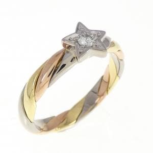 K18スリーカラー スター ダイヤモンド リング 0.15CT