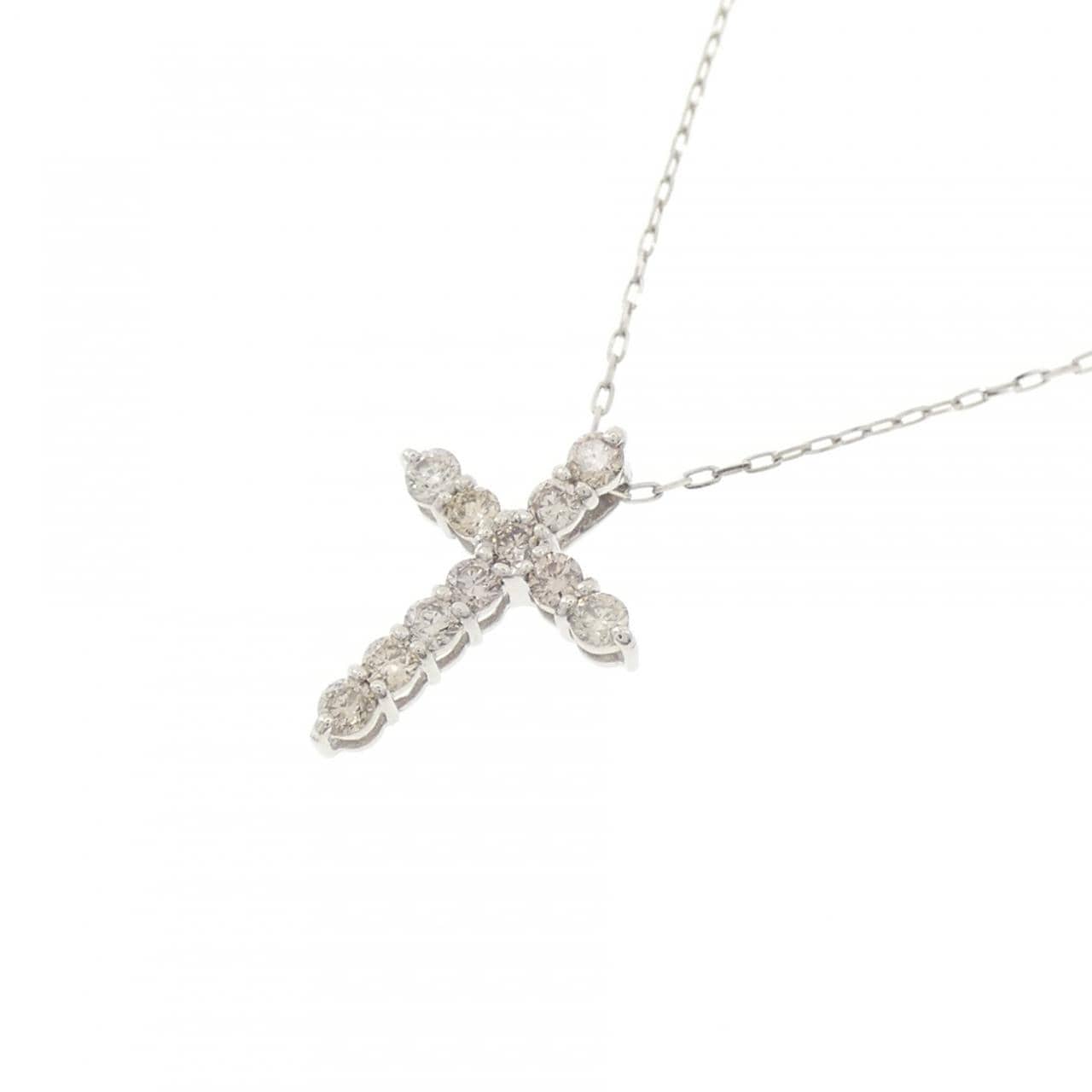 PT950/PT900 クロス ダイヤモンド ネックレス 0.20CT