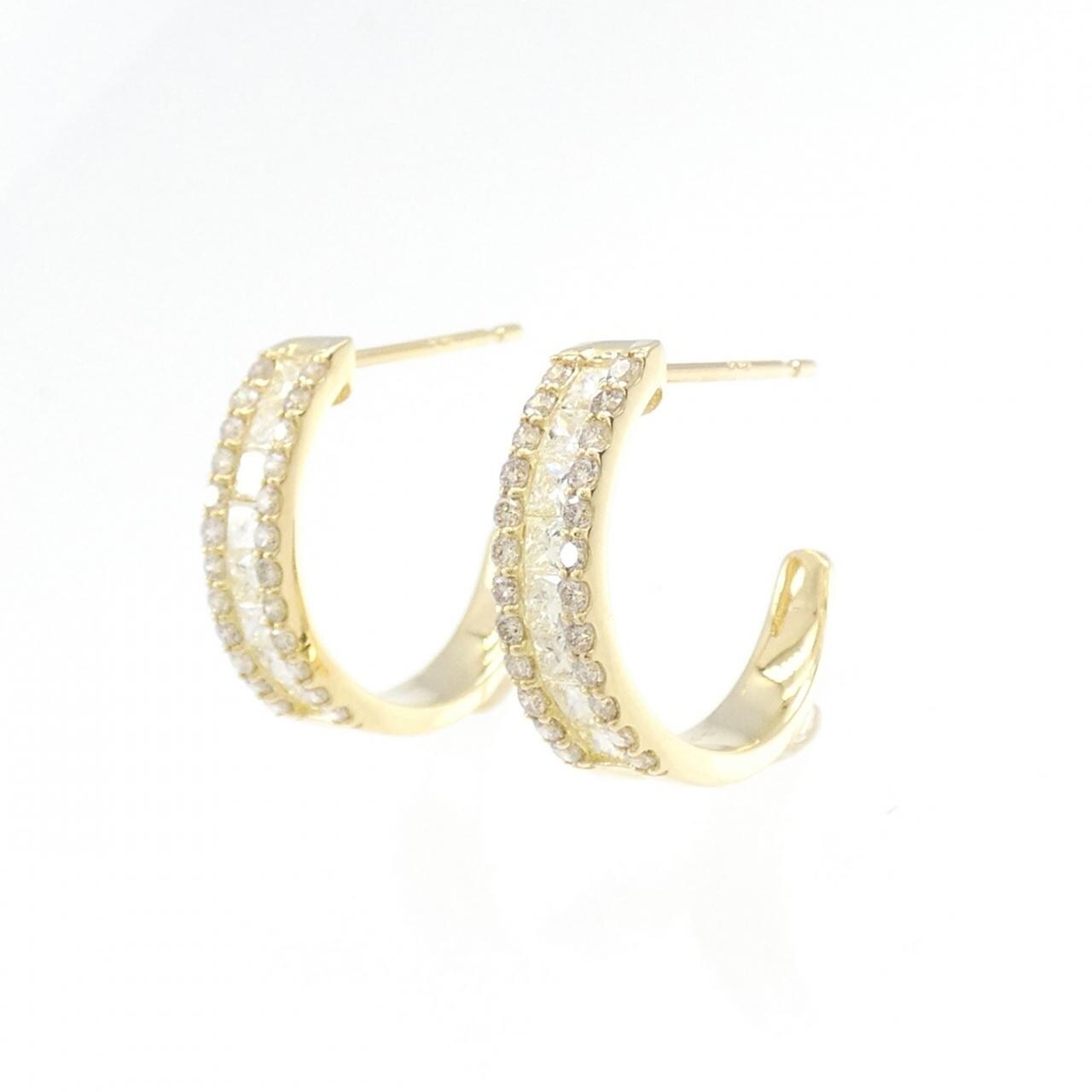 [BRAND NEW] K18YG Diamond Earrings 0.90CT
