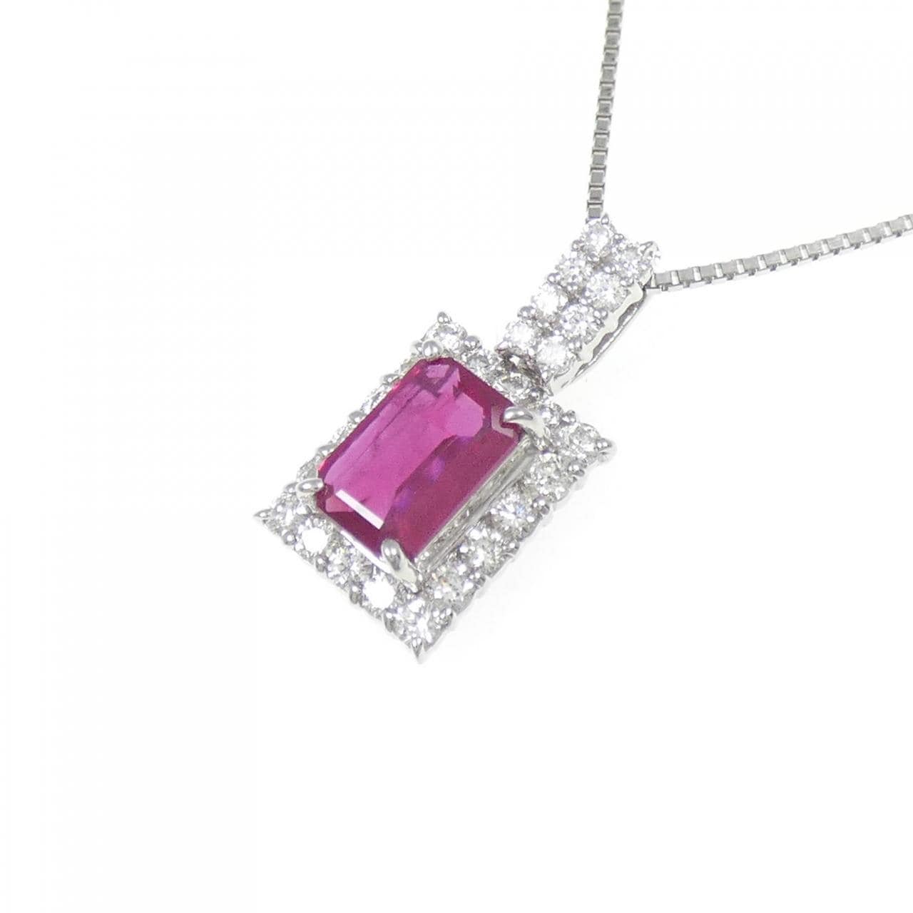 PT900/PT850 ルビー ネックレス 0.952CT