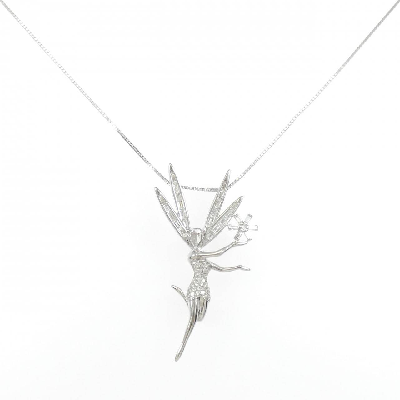 750WG/K18WG ダイヤモンド ネックレス 1.00CT