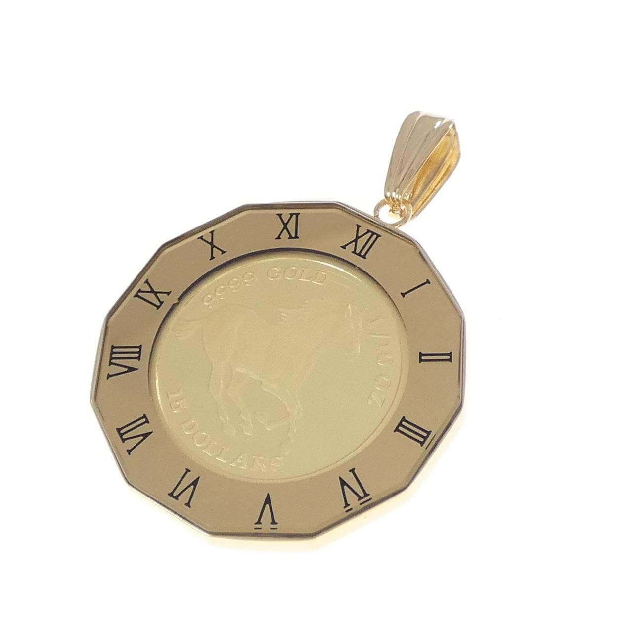 K18YG(枠) コイン ペンダント