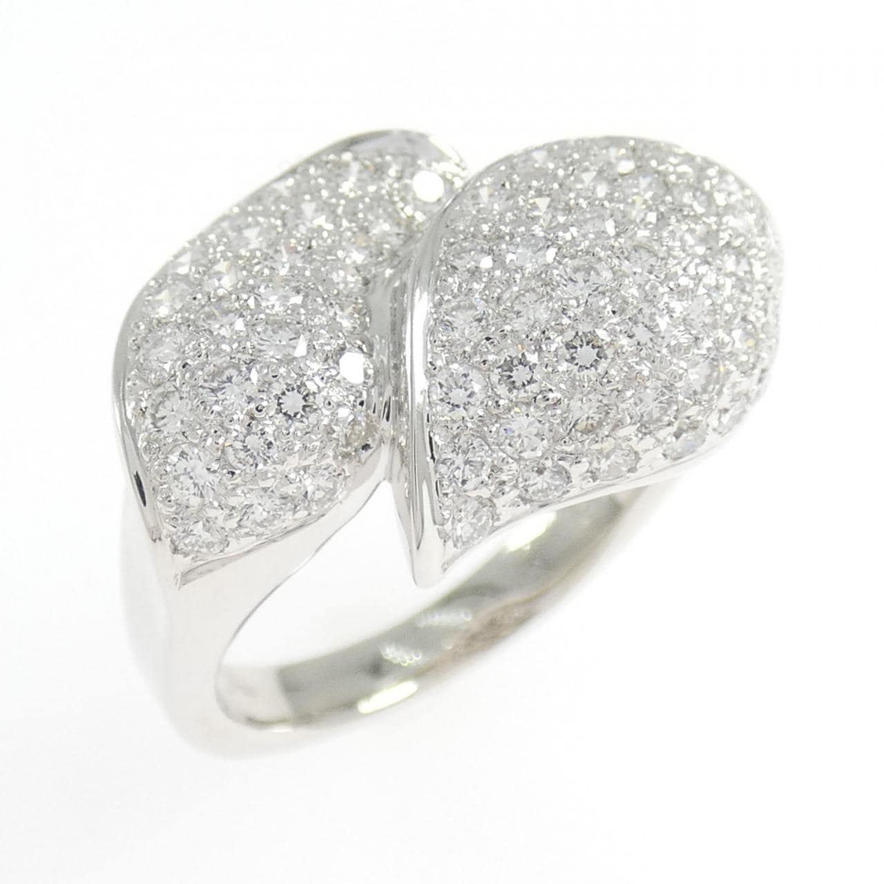 750WG パヴェ ダイヤモンド リング 1.00CT