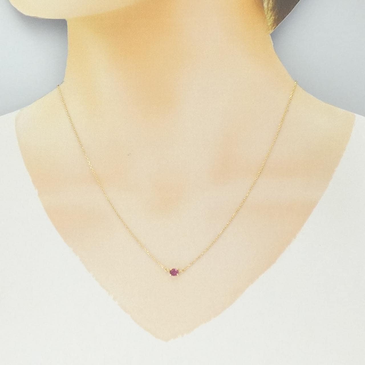 K18YG红宝石项链