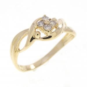 K18YG フラワー ダイヤモンド リング 0.10CT
